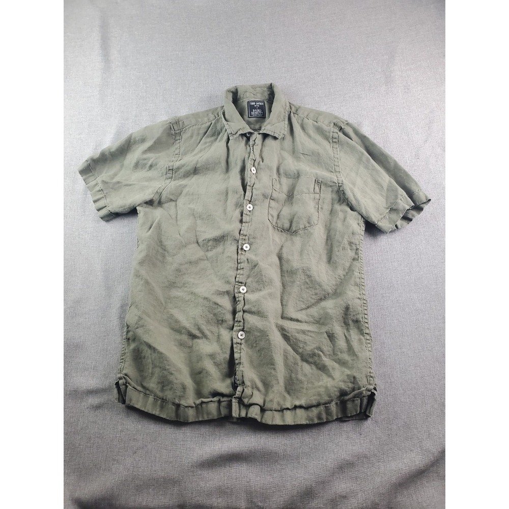 Todd Snyder Baird McNutt Irish Linen Camp Shirt Mens Small Short Sleeve Pocket